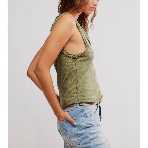 🆕 FREE PEOPLE We The Free Easy Tank / Peat Moss - Picture 3 of 5